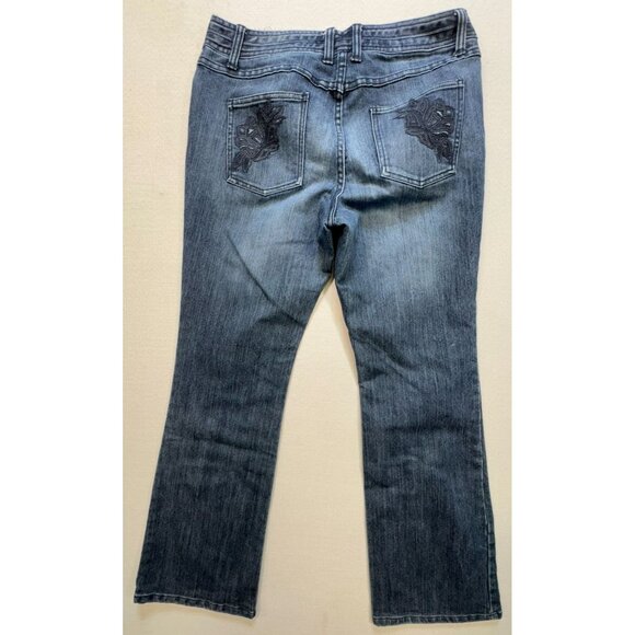 Chicos Platinum Womens Denim Regular Fit Straight Leg Jeans Size 1.5 Medium Pant - Picture 8 of 12